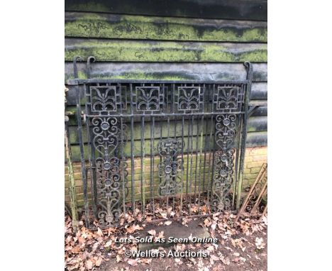 *PAIR OF VICTORIAN DECORATIVE CAST IRON GATES, 150CM (H) X 146CM (W) / ITEM LOCATION: GU8, FULL ADDRESS WILL BE GIVEN TO SUCC