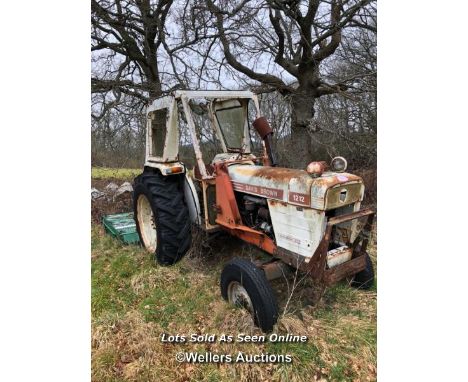 *DAVID BROWN 1212 TRACTOR WITH MAJOR SL605 HYDRAULIC GRASS TOPPER, IN NEED OF FULL RESTORATION, ODOMETER INDICATING APPROX. 5