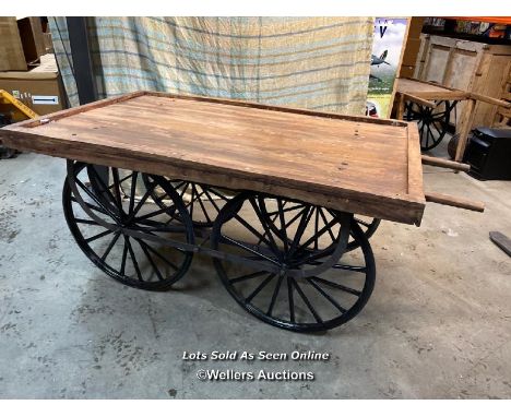 *COSTER MONGERS 4 WHEEL BARROW - BED 160CM L X 100CM W X 80CM H / ITEM LOCATION: GUILDFORD, GU14SJ (WELLERS AUCTIONS), COLLEC