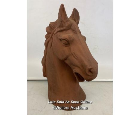 *CAST IRON HORSE BUST - 47CM H / ITEM LOCATION: GUILDFORD, GU14SJ (WELLERS AUCTIONS), COLLECTION FOR THIS LOT WILL BE AVAILAB