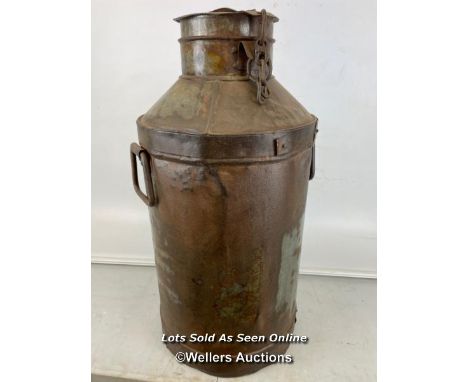 *LARGE GALVANISED MILK CHURN - 66CM H / ITEM LOCATION: GUILDFORD, GU14SJ (WELLERS AUCTIONS), COLLECTION FOR THIS LOT WILL BE 