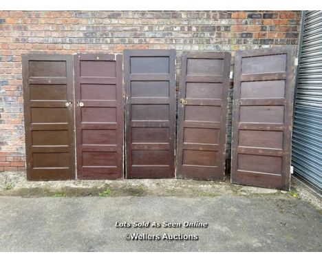 *X5 PANELLED MID CENTURY DOORS, SALVAGED FROM A PROPERTY BUILT IN THE LATE 1940'S, 197CM (H) X 76CM (W) / ITEM LOCATION: MANC