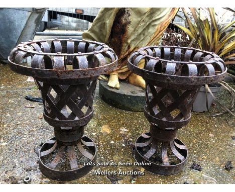*PAIR OF BRAZIERS, 37CM (H) X 26CM (DIA) / ITEM LOCATION: GU34, FULL ADDRESS WILL BE GIVEN TO THE SUCCESSFUL BIDDER