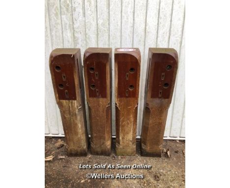 SET OF 4X VICTORIAN SOLID MAHOGANY SNOOKER TABLE LEGS, 75CM (H) / ITEM LOCATION: KT14, FULL ADDRESS WILL BE GIVEN TO SUCCESSF