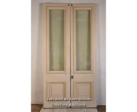 *PAINTED GLAZED DOUBLE DOORS^ 229CM (H) X 117CM (W) X 5.5CM (D)  / ITEM LOCATION: NORWICH (NR9)^ FULL ADDRESS WILL BE GIVEN T
