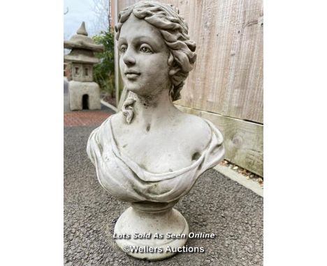 STONE FRENCH MAID BUST, 42CM (H) / ITEM LOCATION: GUILDFORD, GU14SJ (WELLERS AUCTIONS)