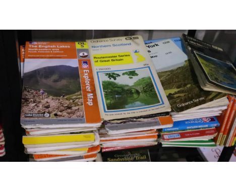 Shelf of Ordnance Survey Explorer maps (65). Not available for in-house P&amp;P 