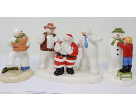 Three Coalport Characters figurines from The Snowman Collection, including Line Dancing limited edition 1583/3000, no cracks 