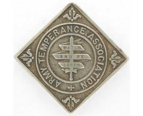 Silver army temperance association medallion. UK P&amp;P Group 1 (£16+VAT for the first lot and £2+VAT for subsequent lots) 