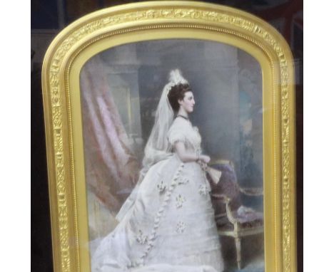 Alexander Bassano (1829-1913) overpainted portrait photograph, possibly of Marie Gerome, double framed. Not available for in-