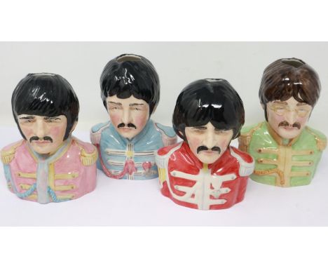 Set of four limited edition Beatles character jugs, no cracks or chips, H: 14 cm. UK P&amp;P Group 3 (£30+VAT for the first l