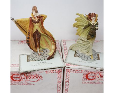 Two limited edition Enchantica figurines, Vijian 118/2950 and Bruntian 311/2950, both boxed, largest H: 21cm. UK P&amp;P Grou