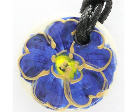 Anita Harris Forget Me Not pendant necklace, limited edition of fifteen only, D: 40 mm, L: 50 cm. UK P&amp;P Group 0 (£6+VAT 