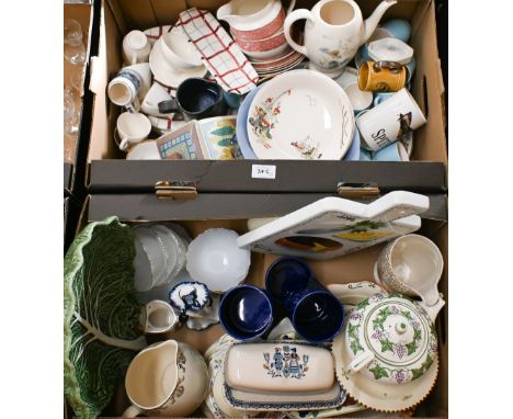 Two boxes of decorative and useful ceramics including Alfred Meakin, Midwinter Stylecraft etc (2)