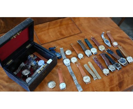 A quantity of assorted gents wristwatches circa 1950's and later incl. Rotary; Timex; Waltahm; Rone; Heuer; Kangol; Citizen e