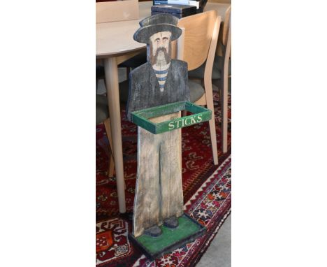 Christopher Wray Victorian style brass hanging lantern to/w a figural stick stand (2)