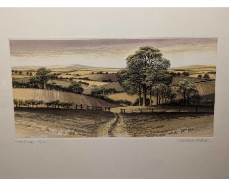 Kathleen Caddick (British. b.1937-) Hill Ridge,Signed in pencil,Etching and aquatint - 174/250 edition27cm x 35cm