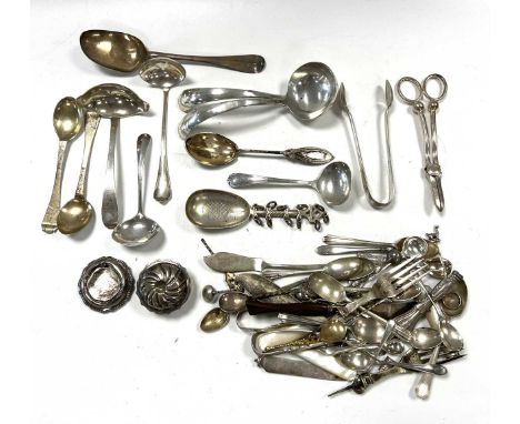 A collection of continental metalwares flatware 369g, (13ozt) gross, together with a collection of silver flatware, 254g, (8.