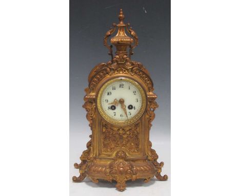 A French gilt metal mantel clock, 19th century,38.5cm high