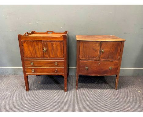 A 19th century mahogany bedside commode 78 x 57.5 x 47.5cm together with a mahogany cupboard 71.5 x 60 x 45cm (2)