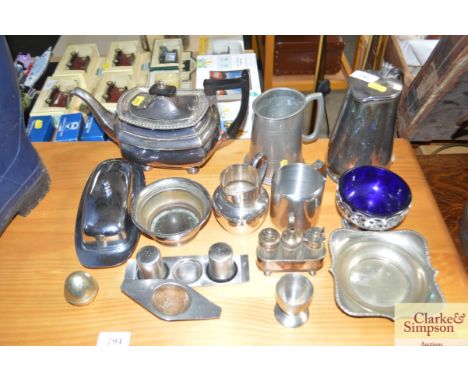 A quantity of silver plated ware etc