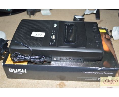 A Bush portable recorder and cassette player with original box