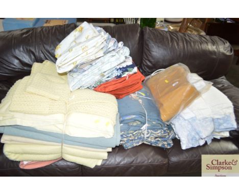 A quantity of various curtains etc
