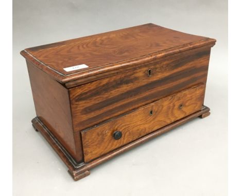 A 19th century burr oak miniature trunk.  36 cm wide, 20.5 cm deep, 19.5 cm high.
