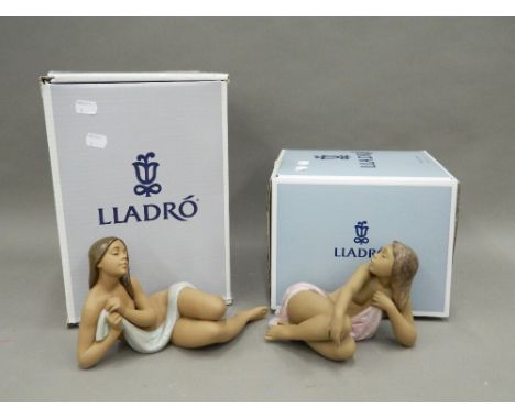 Two Lladro porcelain figurines, Grace No.12413 and Beauty No.12414, both with original boxes