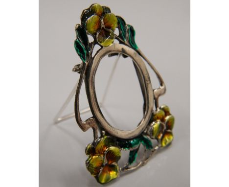 A miniature silver enamel photo frame