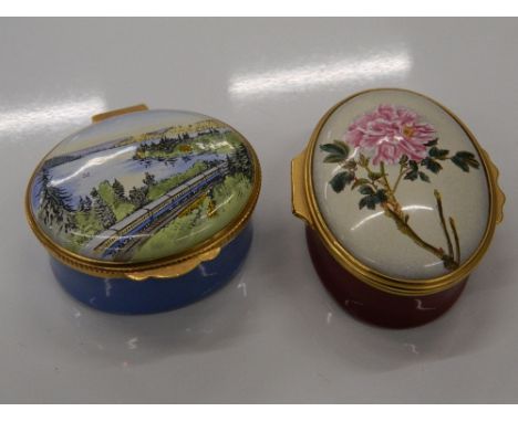 Two enamel boxes