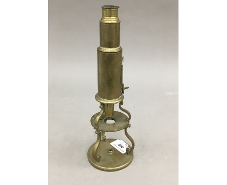 A Culpepper type brass microscope