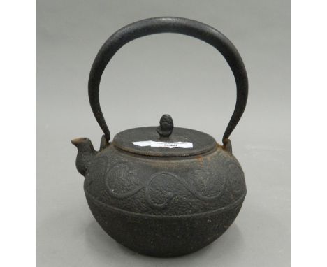 A Japanese cast iron teapot