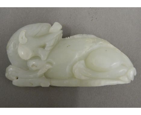 A Chinese jade carving with dragons