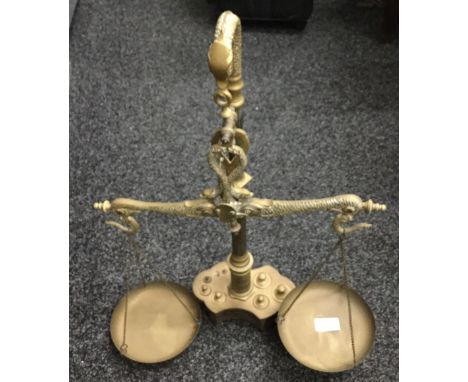 A set of brass scales