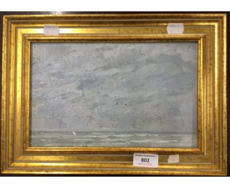 PAUL BARTON RA, Seascape, oil on board, framed.  26 x 16.5 cm excluding frame.