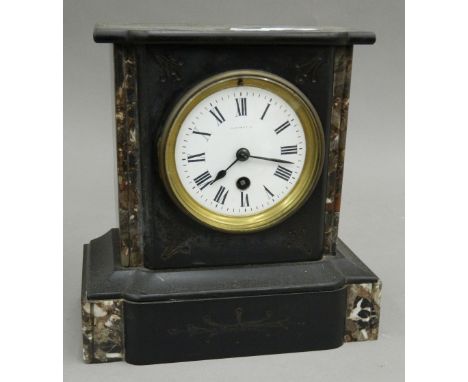 A collection of various Victorian and later mantle clocks, and a wall clock
