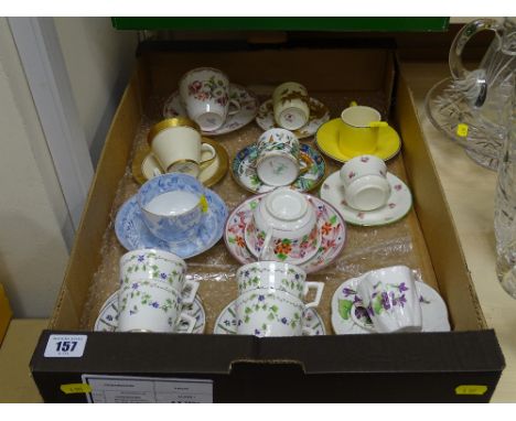 Fine collection of cabinet cups and saucers including Shelley, Mintons etc