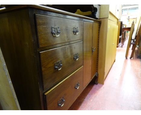 Compact vintage oak sideboard