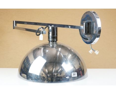 A Retro large chrome domed light fitting complete with original mountain bracket. 
