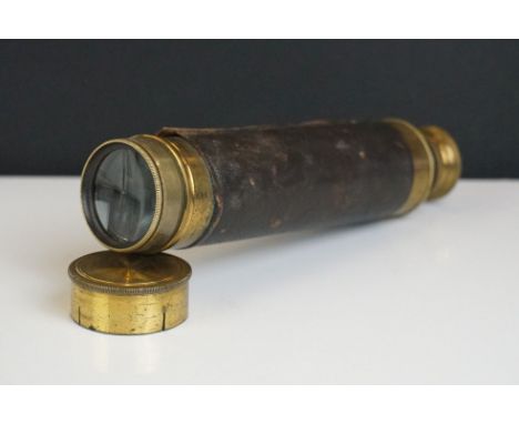 A vintage brass cased three drawer pocket telescope. 