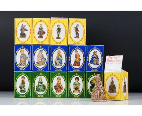 14 Boxed Wade ' Nursery Favourites ' ceramic figures (numbers 1-10 and 12-15), plus an empty Wade ' Nursery Favourites ' no. 