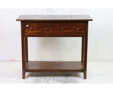 Contemporary Mahogany Side / Console Table with single long drawer and shelf below, 94cm long x 40cm deep x 80cm high 