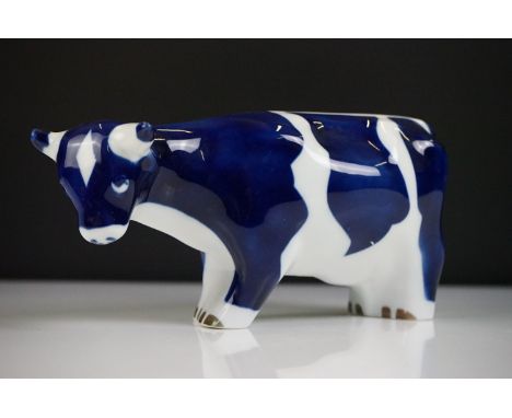 Sargadelos Blue and White Ceramic Cow 