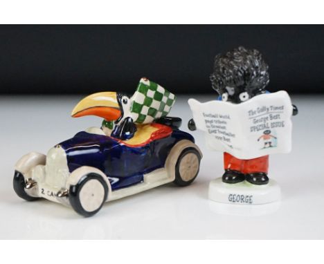 Two Carlton Ware ltd edn ceramic models to include "2 Can" Toucan in his Car - Flying the Flag, 12cm long (no. 14/100) and Ro