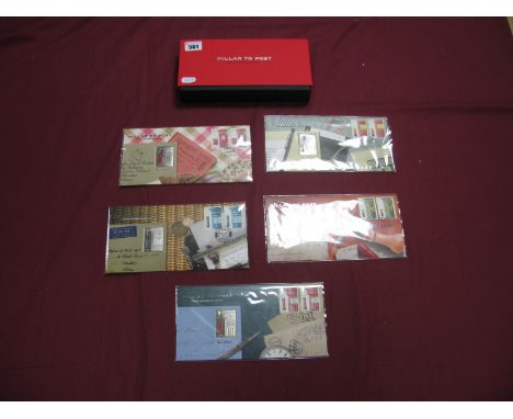 A Royal Mail/Royal Mint Pillar To Post Sterling Silver Ingot and Stamp Set, (five presentation packs), all within original pr