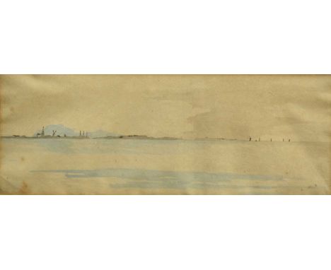 Manner of John Constable, 19th century watercolour - The Horizon, an inscription verso purportedly written by Constable, 9.5c