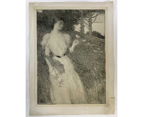 Ernest Laurent 1861-1928 'Soir D'Octobre' lithograph 1898 with L'Estampe modern blind stamp, 34cm x 25cm, unframed
