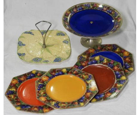 FALCON WARE CAKESTAND & DESSERT PLATES & BURGESS CAKE STAND   