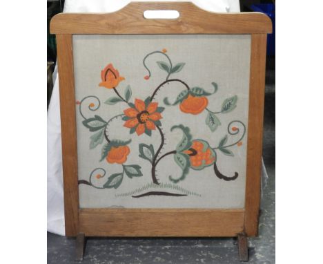 OAK NEEDLEWORK INSET FIREGUARD   